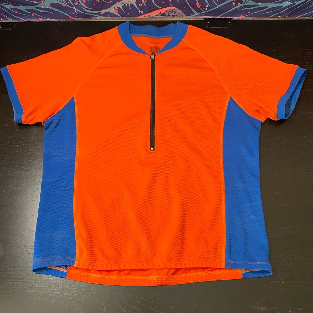 Nike Cycling Orange and Blue Performance Quarter-Zip Top